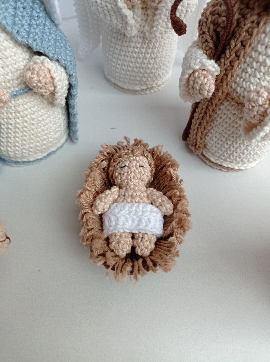 Presépio - Maria, José e o Menino Jesus | Em Crochê