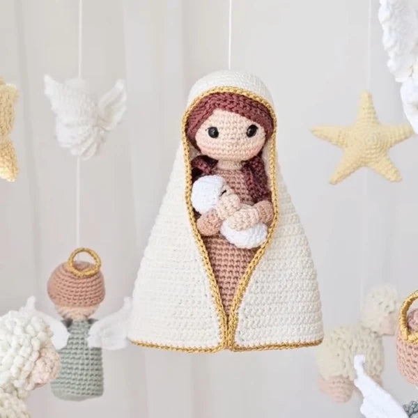 Móbile de Fé | Nossa Senhora e o Menino Jesus - 16 PEÇAS